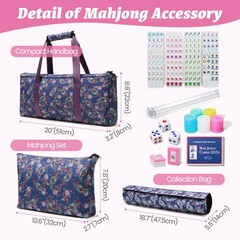 Ikowo American Mahjong Tile Set(4 Layer), 1.2”Mahjong Tile Set with Carrying …