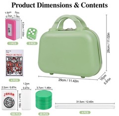 Compact Portable Mahjong Set – 166 Tiles, Carrying Bag, 3 Dice, 40 Chips, Travel