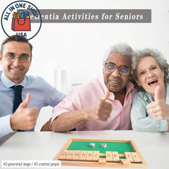 Wooden Cognitive Games for Seniors – 12 Number Shut the Box Kit for Alzheimer’s