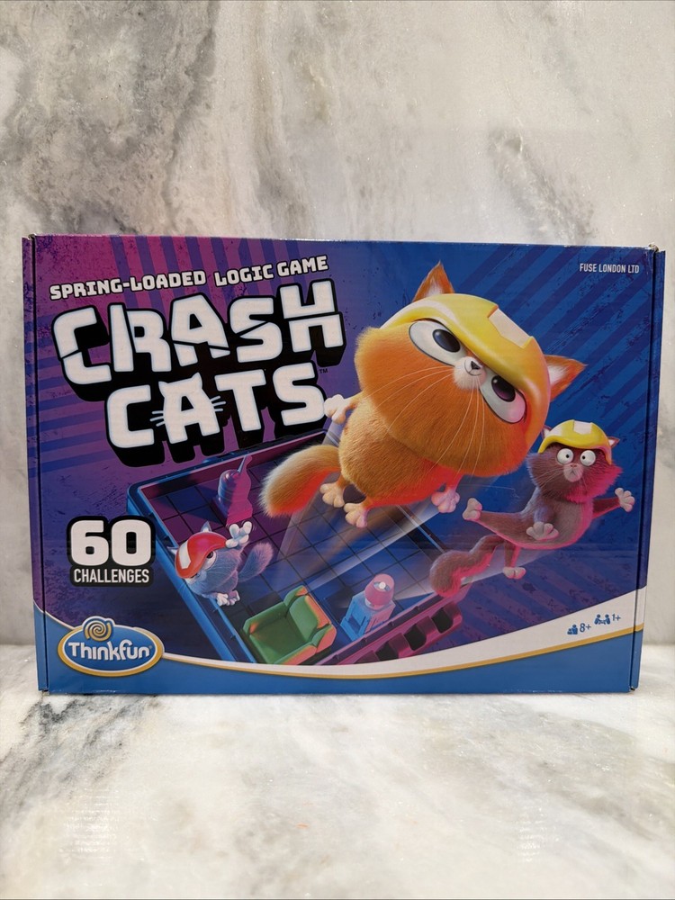 ThinkFun Crash Cats Spring-Loaded Logic Game With 60 Challenges Ravensburger NEW