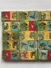 35 pc Antique ARK DOMINOES noah wilder mfg ? usa toy animal early 1900s