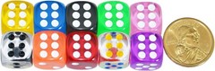 16mm Transparent D6 Dice Set – 10-piece Collection for Tabletop Roleplaying