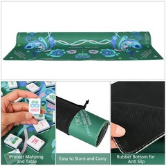 Printed American Learning Mahjong Mat 33”x33” with Black Carrying Bag, AntiSl…