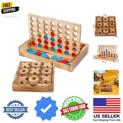 Tic Tac Toe & 4 in a Row Tables Game Set, Classic Board Line Up 4 for Living …