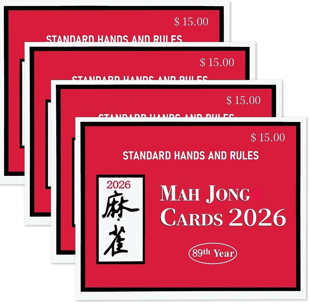 2026 NMJL Mah Jong Card Official Revision Large Size 4 Pcs