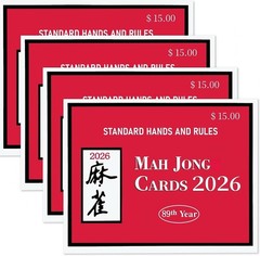 2026 NMJL Mah Jong Card Official Revision Large Size 4 Pcs