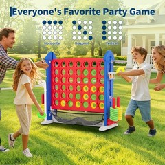 Giant 4-in-1 Connect Game Set Jumbo Outdoor Fun with Mini Basketball for Kids