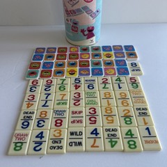 VTG Sesame Street ELMO Picture Dominoes In A Tube Matching Game 2007 & Numbers