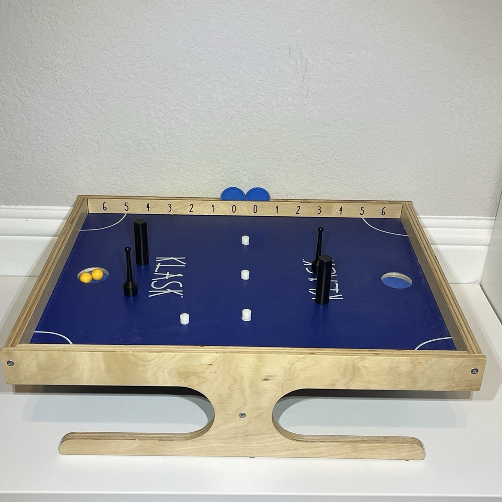Klask Magnetic Board Game Wooden Skill Game Tabletop Party Game Blue With Box