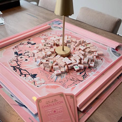 New Premium Mahjong Mat Table Top 31.5 in x 31.5 in – Blue Oriental
