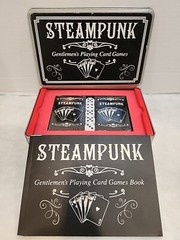 Steampunk Gentlemen’s Playing Card Games In Tin Instructions Sealed Dice & Cards