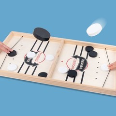 Fast Sling Puck Game Wooden Board Table Hockey Games Montessori Toy JQ
