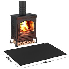 Hearth Rugs for Fireplaces Fire Resistant,48×28 inches 48x28inch, Black
