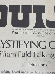 VTG 1972 Ouija Board Game Parker Brothers Bros William Fuld Mystifying Oracle