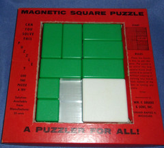 VINTAGE WM. F. DRUEKE & SONS MAGNETIC SQUARE BRAIN TEASE PUZZLE – 1961