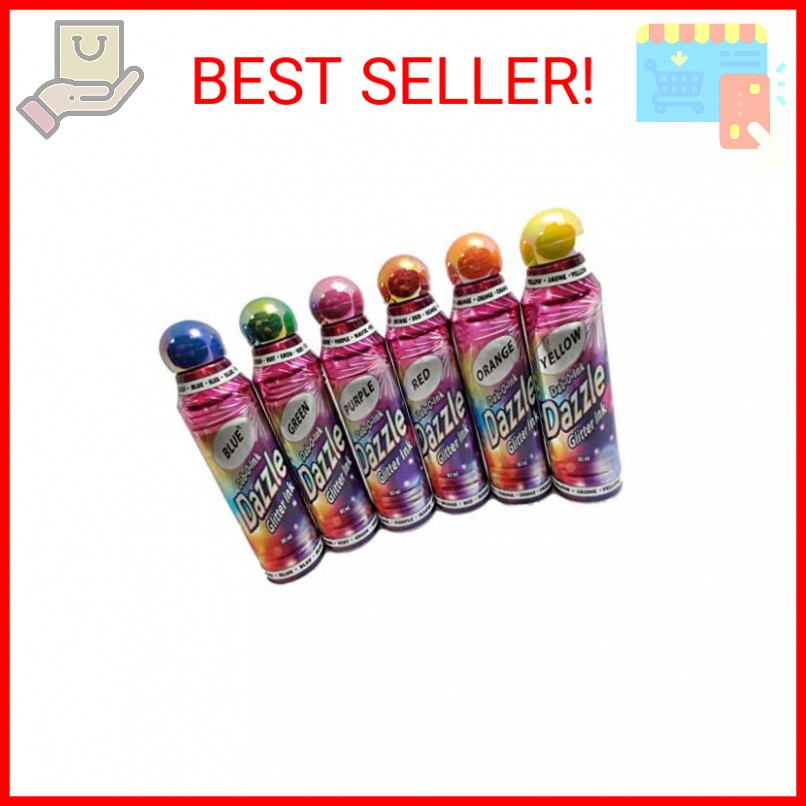 Dazzle Glitter Bingo Dauber/Dabber Ink 6-Pack Mixed Colors