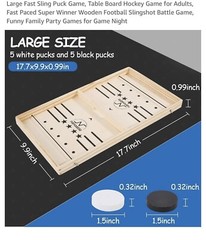 Large Fast Sling Puck Game, Table Board Hockey Game for Adults, Fast Paced Su…