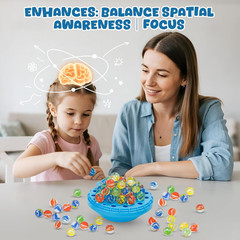 Marble Balance Game, Wobble Marble Stacking Game for Kids 6+, Family Games for K