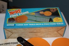 VTG 1980s Nerf Ping Pong Table Tennis Set Complete Parker Brothers Toy w Box