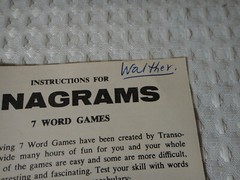 1957 Transogram Anagrams #1150 Word Tiles Game Replacement Parts Instructions