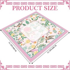 FYSUIMUC Pink Bird Floral Mahjong Mat W/ Carrying Bag 31.5″ x 31.5″ Table Mat