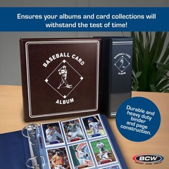 BCW Supplies Baseball 3″ Album – Blue | Premium Durable Binder Single,