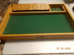 Wooden 9 Number Shut The Box Game, no packaging or Instructions