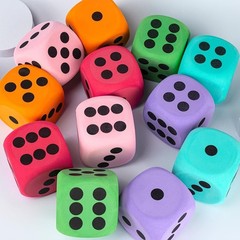 6Pcs Large 3.15″ EVA Foam Dice – Blank Educational Toy for Parties & Games