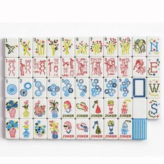 Blue Stripe 4-Layer Acrylic Mahjong Tiles American Set 160 Pcs – US Fast Ship!