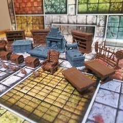 HEROQUEST Complete FURNITURE Set NEW!! Usable As DND Dungeon Terrain Lot