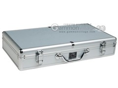Mahjong Set by White Swan – Ivory Tiles, Modern Pushers, Silver Aluminum Case