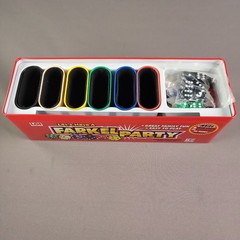Farkel Party Dice Game Complete w. score cards & instructions original metal box