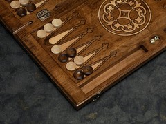 Luxury Backgammon Set 30cm Wooden Board Game with Playing Pieces, Dice Set & Car