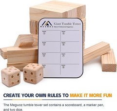 Giant Tumble Tower Games for Kids and Adults 57 Blocks New Zealand Pine Woode…