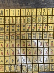 Vintage Bakelite Enrobed Mahjong Set MET Games Complete Extra Tiles Rare Butters