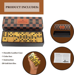 Dominos Set for Adults, Thick Domino, Double 6 Dominoes Set for Adults and Kids,