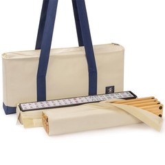 Yellow Mountain Imports American Mahjong Set, Harbor Snow with Beige and Blue…