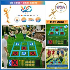 Giant Outdoor Tic Tac Toe Game for Kids Adults Lawn Yard Carnival Playground