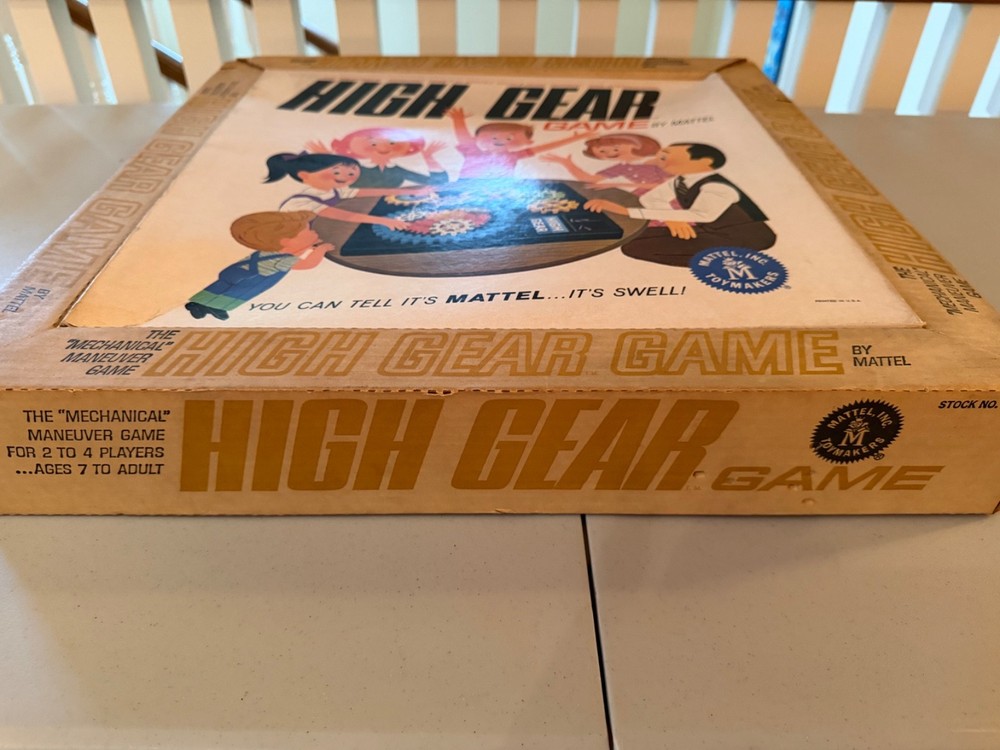 Vintage Mattel 1962 High Gear The Mechanical Maneuver Board Game