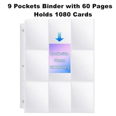 Trading Card Binder 1080 Pocket with Zipper, 13 x 10 x 1.7 inches, Basketball