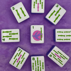 Engraved American Mahjong Tiles set ,160 Lucky Ladybug