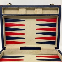Compact Leather Backgammon Board Game Set – 10.5″ x 16″, Missing Dice