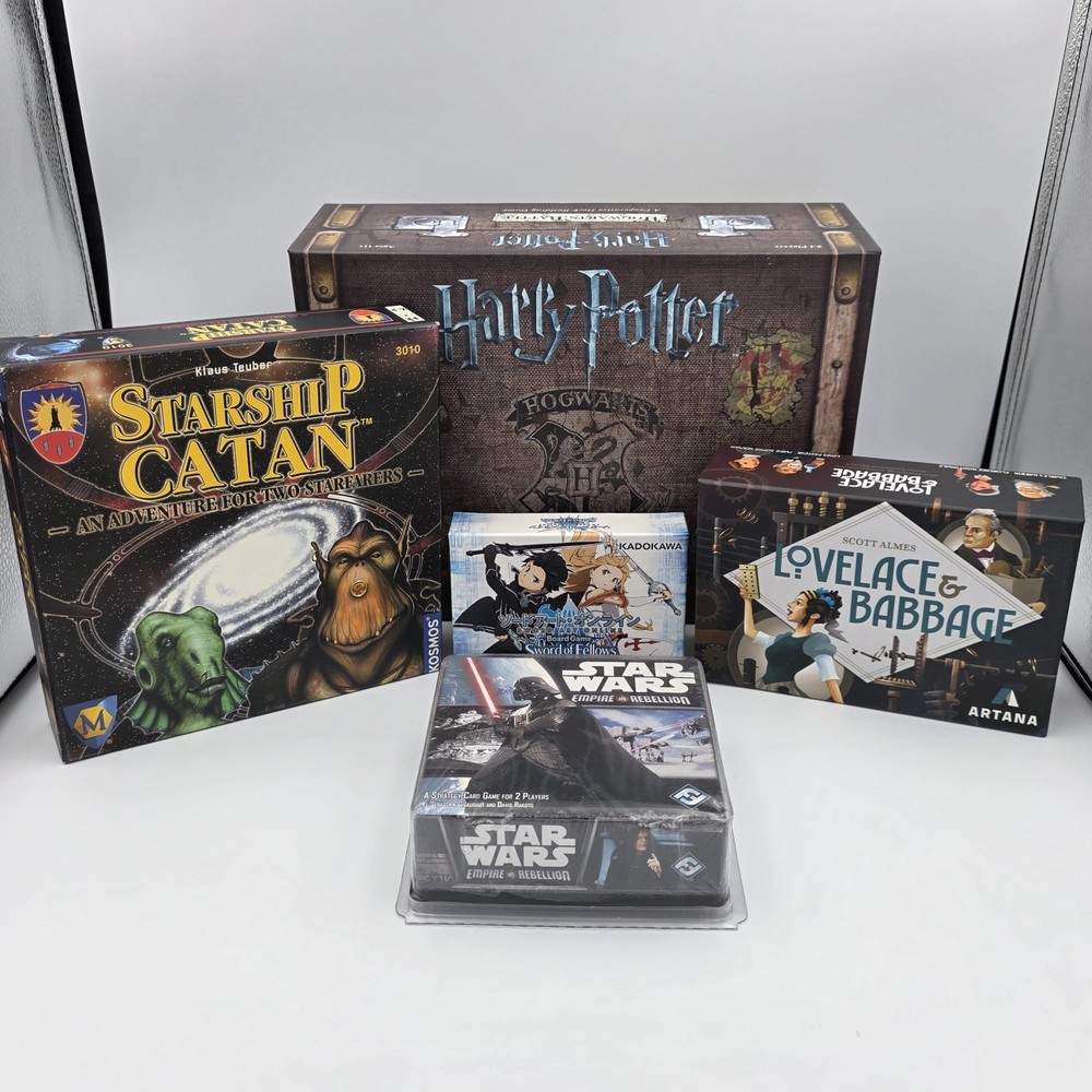 Board Game Lot 5 Hogwarts Battle Starship Catan Lovelace Star Wars Sword Art