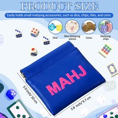 Mahjong Dice Bags 3.8 x 3.9 in PU Squeeze Mahjong Pouch Mini Dice Coin Tiles …