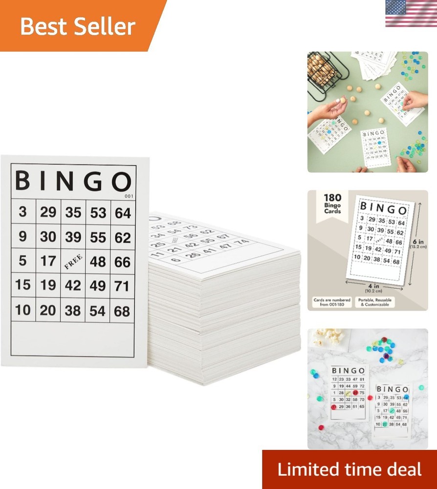 Reusable Bingo Card Set – 180 High-Quality Sheets for Parties & Group Activities