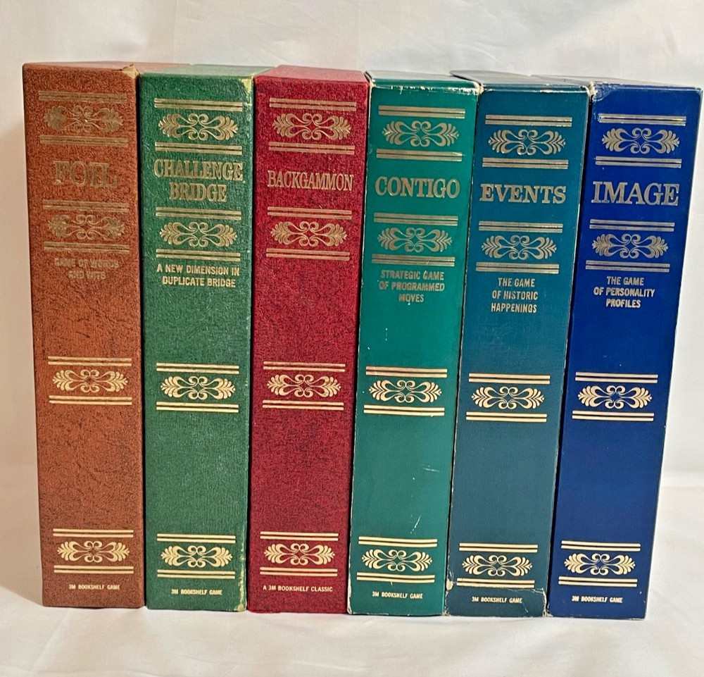 Vintage 3M Bookshelf Games Set Of 6 Board/Card Games Contigo Events Image