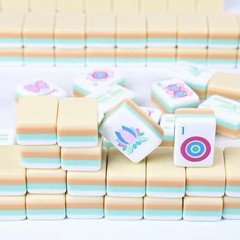 NEW! Lemon Chiffon Yellow 4-Layer Acrylic Mahjong Tiles American Set 160 Luxury