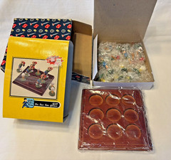 10 Piece Tic Tac Toe Golf Game w/ 5.5” Mahogany Wood Game Board NIB Office Gift