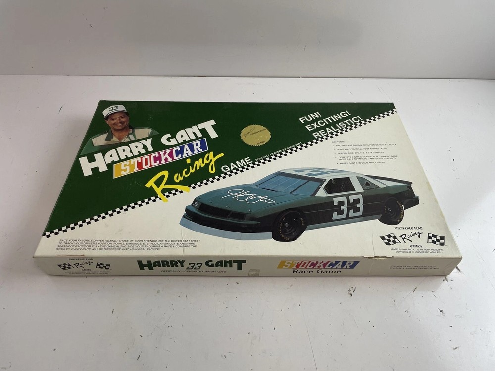 Harry Gant Stockcar Racing Vintage Board Game with Die Cast Cars Complete