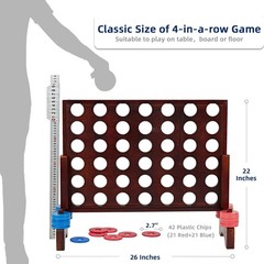 Giant Wooden Connect Four Game Indoor Outdoor Teen Kids 22×26 Inches